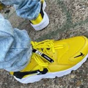 Nike Bright Yellow and Black Athletic Shoes